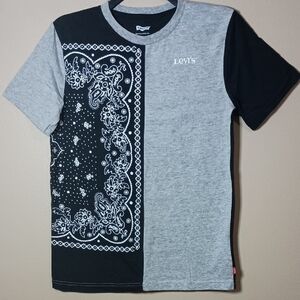 Levi's Youth Two-Tone Black and Gray Bandana Tee